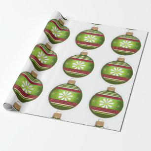kerstgroen ornament cadeaupapier