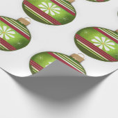 kerstgroen ornament cadeaupapier (Hoek)