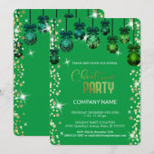 Kerstgroen ornament, diamanten, sneeuwvlokken kaart (Voorkant / Achterkant)