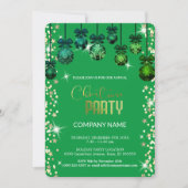 Kerstgroen ornament, diamanten, sneeuwvlokken kaart (Voorkant)