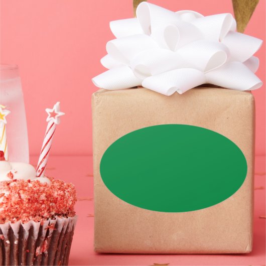 Kerstgroen Ovale Sticker (Feest)