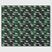 kerstgroen paardenpaard, speciaal gepersonaliseerd cadeaupapier (Vlak)