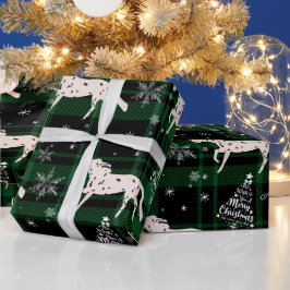 kerstgroen paardenpaard, speciaal gepersonaliseerd cadeaupapier