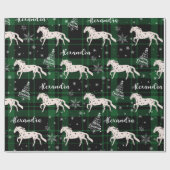 kerstgroen paardenpaard, speciaal gepersonaliseerd cadeaupapier (Vlak)