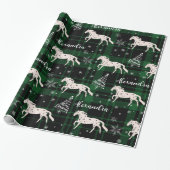 kerstgroen paardenpaard, speciaal gepersonaliseerd cadeaupapier (Uitgerold)