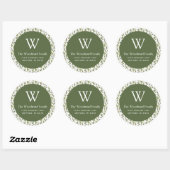 Kerstgroen Patroon Adres Ronde Sticker (Vel)