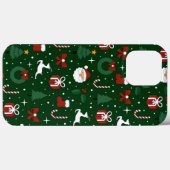 Kerstgroen patroon Case-Mate iPhone case (Achterkant (horizontaal))