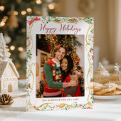 Kerstgroen Patroon Prettige Feestdagen 1 Foto Feestdagenkaart