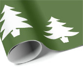 Kerstgroen patroon van witte kerstbomen cadeaupapier (Rol Hoek)