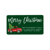  kerstgroen penseelscript etiket (Voorkant)