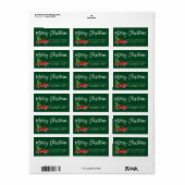 kerstgroen penseelscript etiket (Full Sheet)