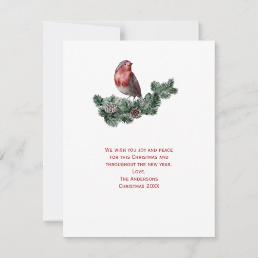 Kerstgroen, pijnbomen, rode grijze konen (Achterkant)