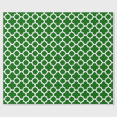 Kerstgroen Quatrefoil Trellis Pattern Cadeaupapier (Vlak)
