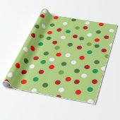 Kerstgroen Regenboog Stippen Inpakpapier (Uitgerold)