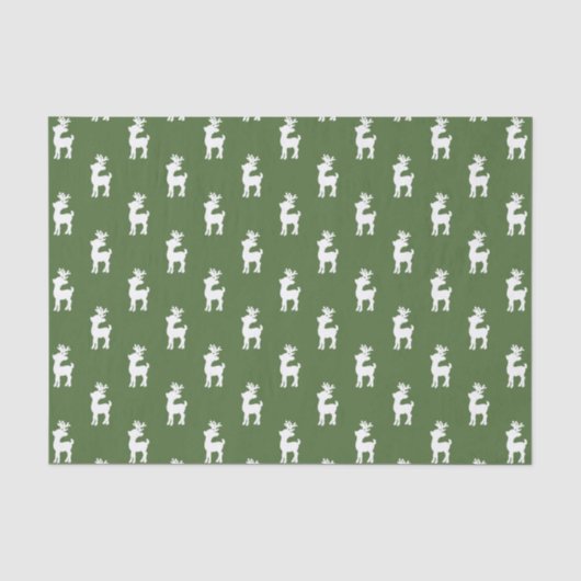 Kerstgroen rendierpatroon tissuepapier (Voorkant)
