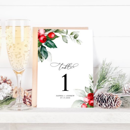 Kerstgroen & rode bessen Tafelnummer