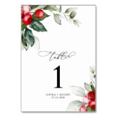 Kerstgroen & rode bessen Tafelnummer (Achterkant)