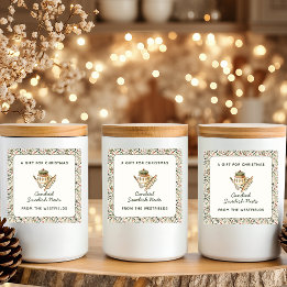 Kerstgroen Rode bessen Voedselgeschenk Vierkante Sticker