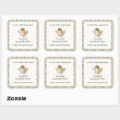 Kerstgroen Rode bessen Voedselgeschenk Vierkante Sticker (Vel)