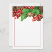 Kerstgroen Rood Berries Holiday Weddenschap Save The Date (Achterkant)