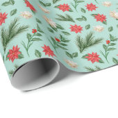 Kerstgroen rood flessenpatroon cadeaupapier (Rol Hoek)