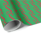 kerstgroen rood monogram initiaal schattig cadeaupapier (Rol Hoek)