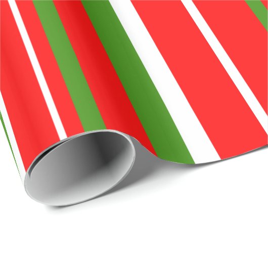 Kerstgroen, Rood, Wit Barcode Streep Cadeaupapier (Rol Hoek)