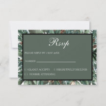 Kerstgroen RSVP kaart