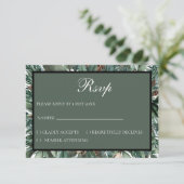 Kerstgroen RSVP kaart (Staand voorkant)