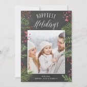 Kerstgroen | Schoolbord Fotokaart Feestdagenkaart (Voorkant)