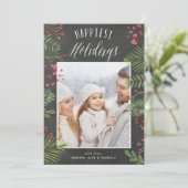 Kerstgroen | Schoolbord Fotokaart Feestdagenkaart (Staand voorkant)