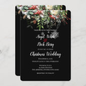 Kerstgroen/Sneeuwvlokken/Kerst Huwelijk Aankondiging (Voorkant / Achterkant)