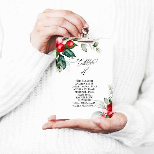 Kerstgroen Tabel nummer 4 Zitkuur Kaart