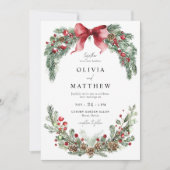 Kerstgroen Trouw Winter Uitnodiging (Voorkant)
