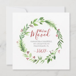 Kerstgroen verhuisbericht feestdagenkaart