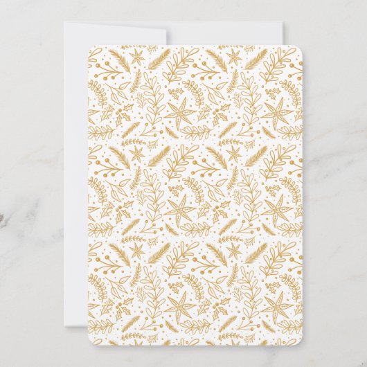 Kerstgroen - Verticale enkelvoudige foto (Gold) Feestdagenkaart (Achterkant)