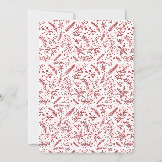 Kerstgroen - Verticale enkelvoudige foto (rood) Feestdagenkaart (Achterkant)