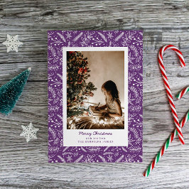 kerstgroen - verticale foto (plum) feestdagenkaart