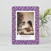 kerstgroen - verticale foto (plum) feestdagenkaart (Staand voorkant)