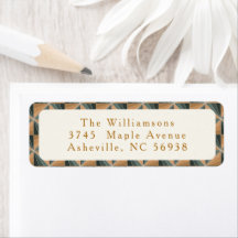 Kerstgroen Vintage Art Deco Retouradres