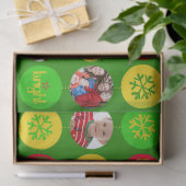 Kerstgroen voeg je eigen foto's toe tissue papier (Geschenk)