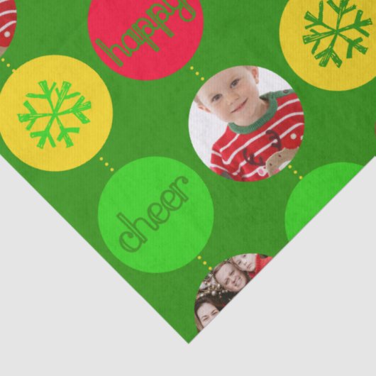 Kerstgroen voeg je eigen foto's toe tissue papier (Detail)