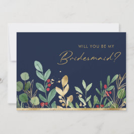 kerstgroen | Voorstel van de Navy Bridesmaid Kaart