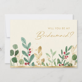 kerstgroen | Voorstel voor Cream Bridesmaid Kaart
