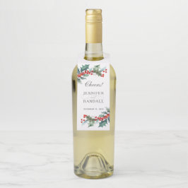 Kerstgroen Watercolor Botanisch Flessenhanger