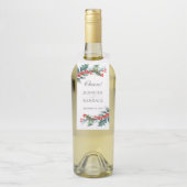 Kerstgroen Watercolor Botanisch Flessenhanger (Op fles)