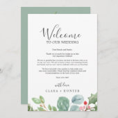 Kerstgroen Welkomstbrief en reisroute (Voorkant / Achterkant)