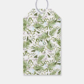 Kerstgroen winterblad cadeaulabel (Achterkant)