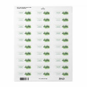 Kerstgroen winterbos voor bomen Naam Etiket (Full Sheet)