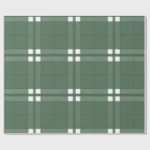 Kerstgroen wit geruit ruitjespatroon cadeaupapier (Vlak)